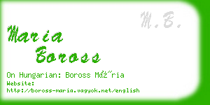 maria boross business card